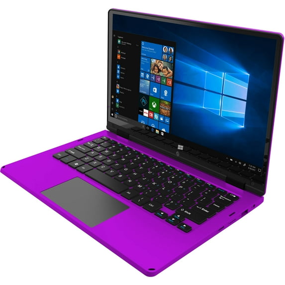 Ematic 11.6" Touchscreen 2-in-1s Laptop, Intel Atom, 2GB RAM, 32GB HD, Windows 10, Purple, EWT117PR