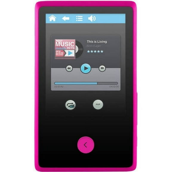 Ematic 2.4" 8GB Touchscreen MP3 Video Player with Bluetooth MP3, Pink