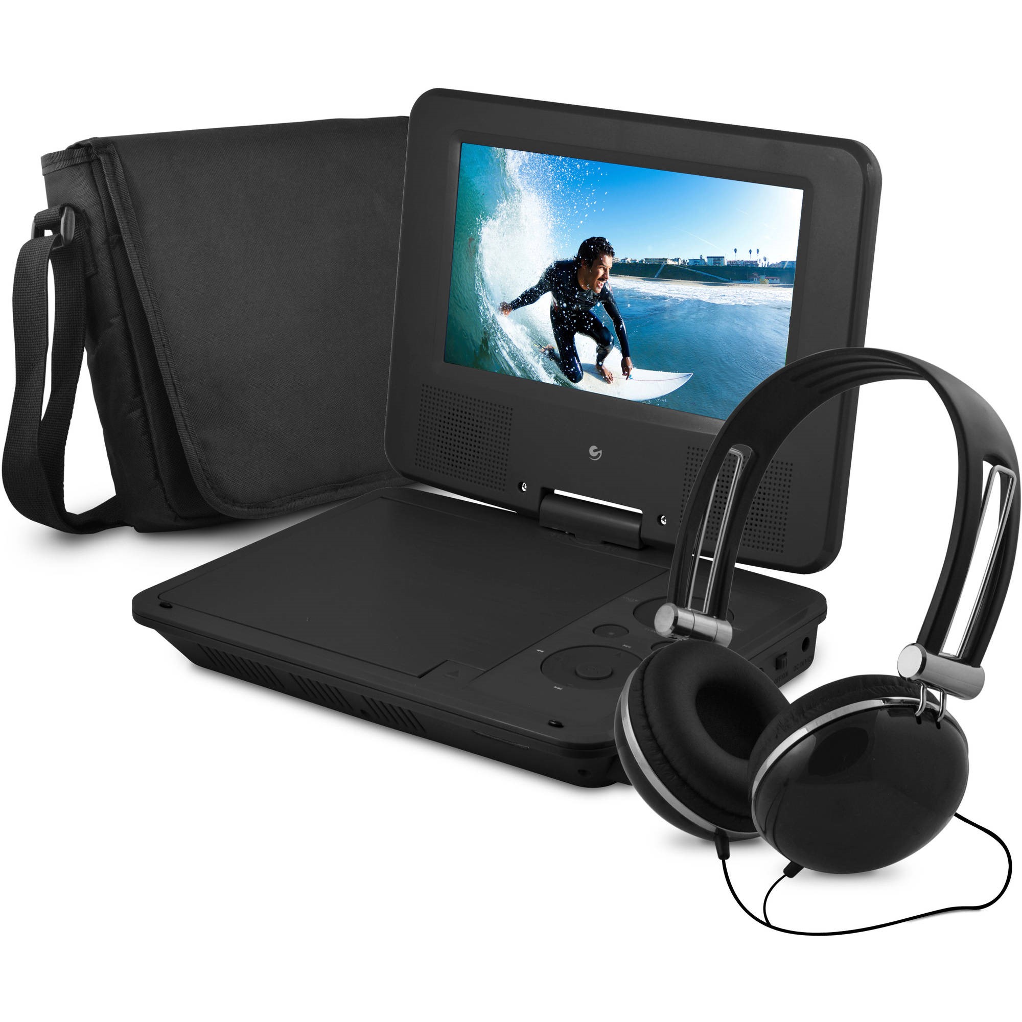 Ematic 7" Portable DVD Player with Matching Headphones and Bag - EPD707bl - image 1 of 8