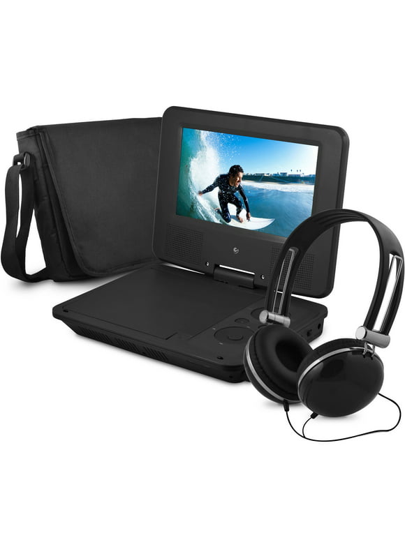 Ematic 7" Portable DVD Player with Matching Headphones and Bag - EPD707bl