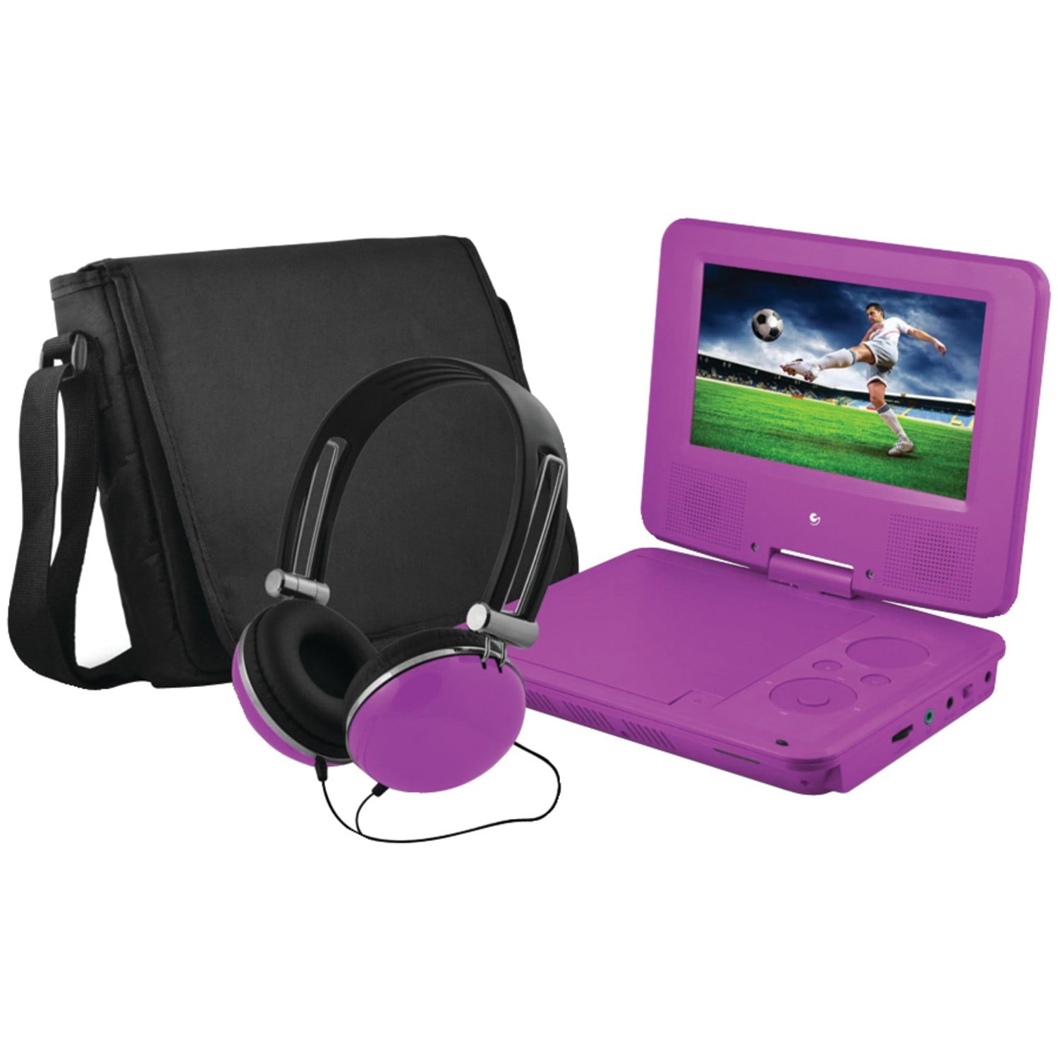 Ematic 7" Portable DVD Player with Matching Headphones and Bag