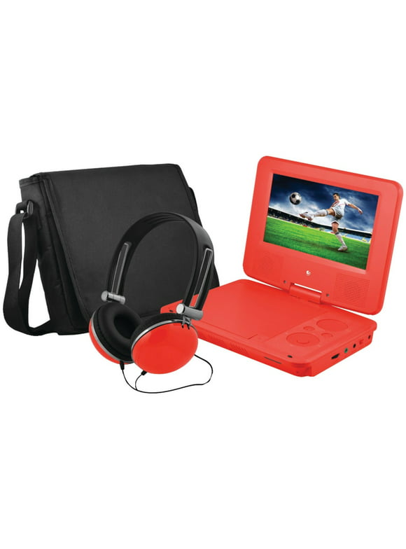 Ematic 7" Portable DVD Player with Matching Headphones and Bag - EPD707rd