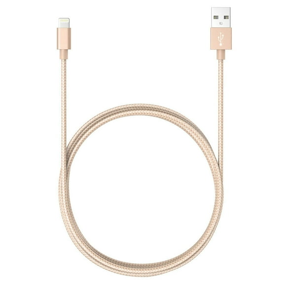 Ematic ELM341 Charge and Sync Braided Lightning to USB-A Cable, 3 Feet