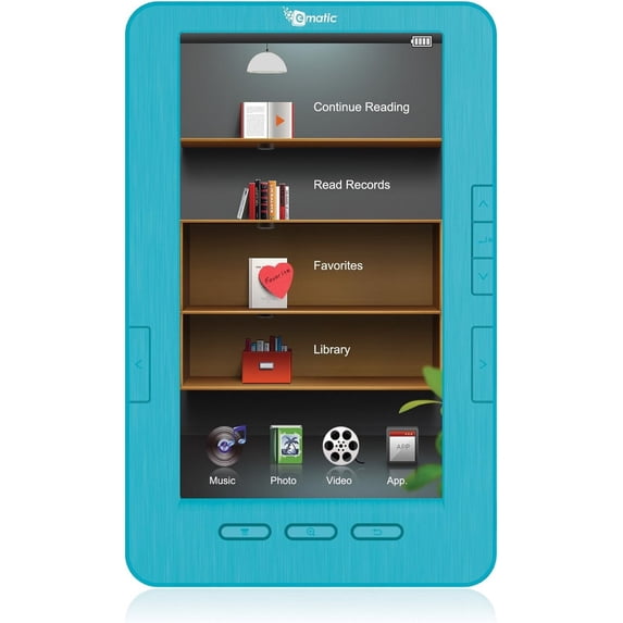 Ematic EB104DB 7" eBook Reader with Video Playback, Music Playback, FM Radio & Kobo eReading Software (Blue) - New