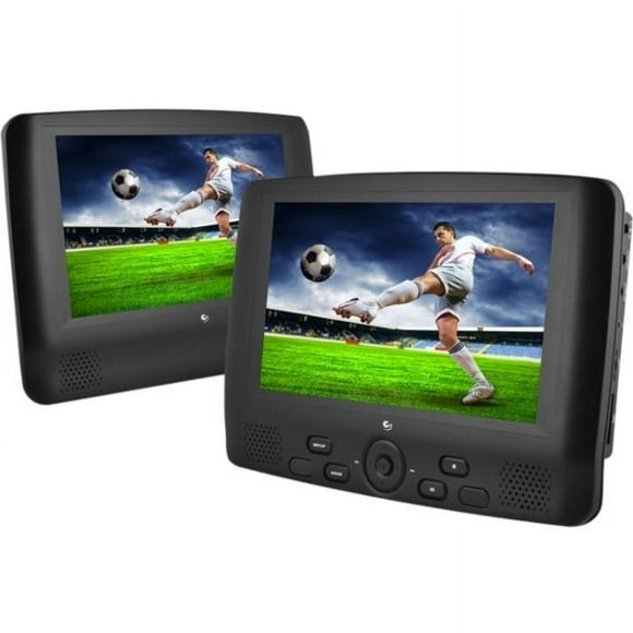 Ematic 9" Dual Screen Portable Dvd Player with Speaker, Black, Ematic ED909