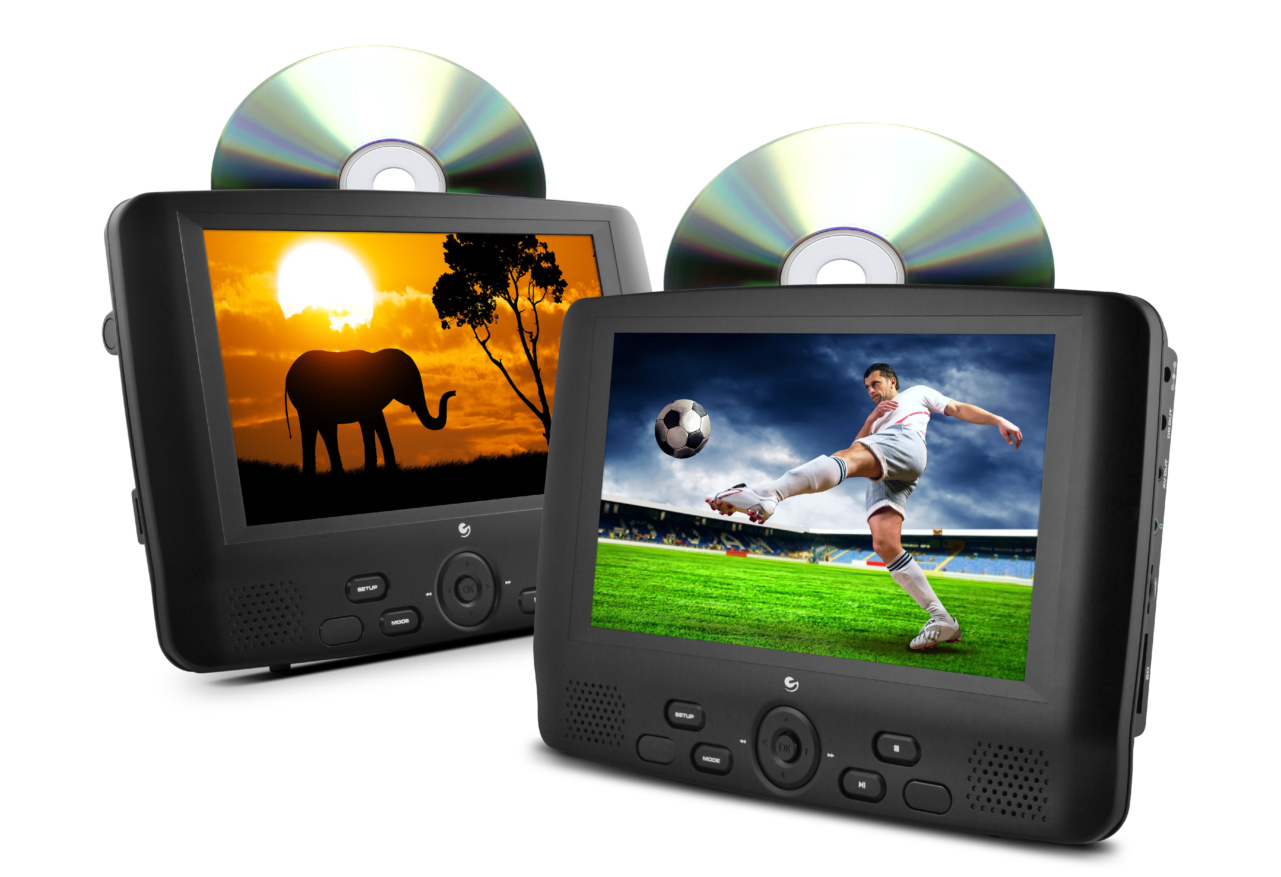 Ematic ED929D 9" Dual Screen Portable DVD Player with Dual DVD Players - image 1 of 4