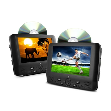 Ematic ED929D 9" Dual Screen Portable DVD Player with Dual DVD Players