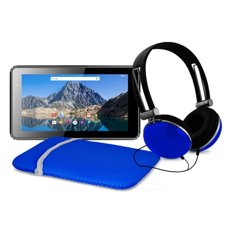 Ematic EGQ373BU 7" 16GB Tablet with Android 7.1 + Sleeve & Headphones