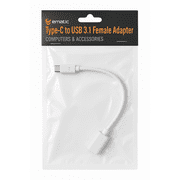 Ematic EUSC300W Type-C to USB 3.1 Female Adapter Cable Converter, White