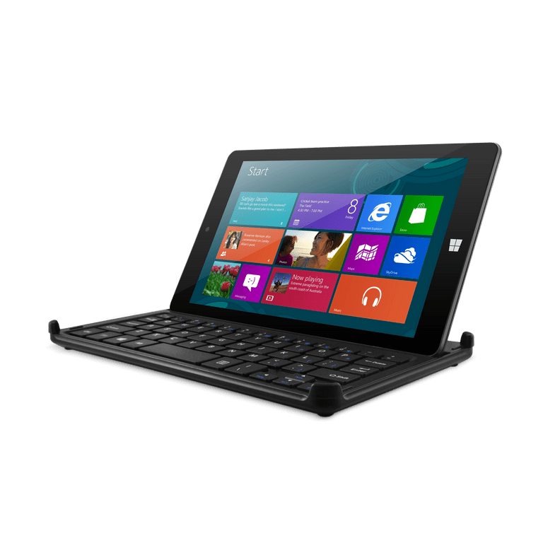  Ematic 8-inch Windows 10, HD Quad-Core 32GB Tablet with WiFi  Intel and Docking Keyboard, Black : Electronics