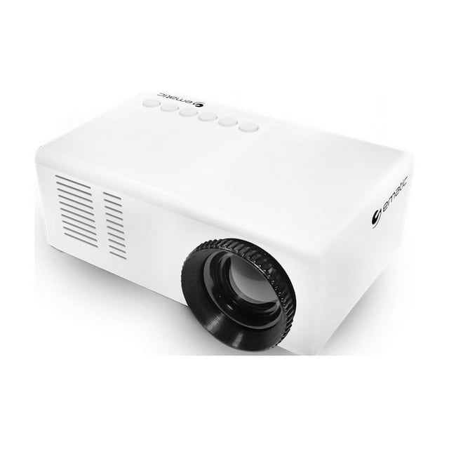 Ematic Mini Portable Theater Projector, White (EPJ480WH)