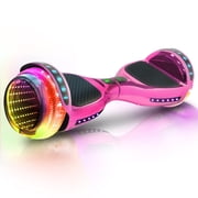 Emaxusa Hoverboard for Kids Ages 6-12 Self Balancing Scooter with Led Lights for Kids and Adults, 6.5  Wheels Bluetooth Hoverboard with Built-in Speaker, UL Safety Certified Pink