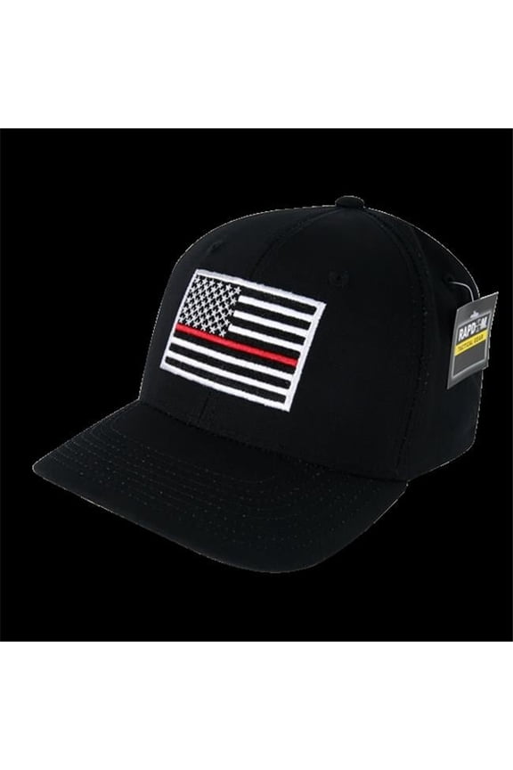 Emb. Ripstop Cap,Thin Red Line, Black