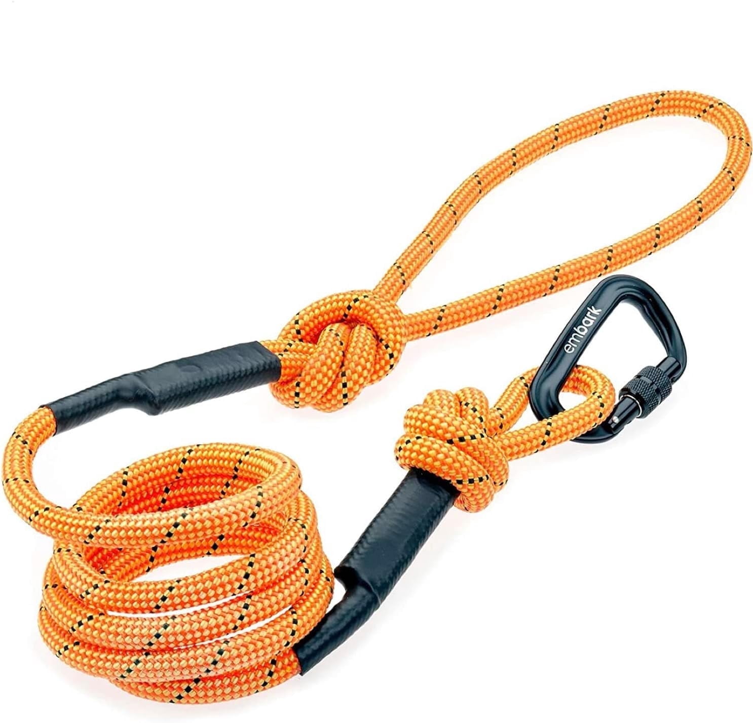 Embark Adventure Dog Leashes - Colorful, Strong Nylon Leashes for Small, Medium & Large Dogs, Heavy Duty Black Leash