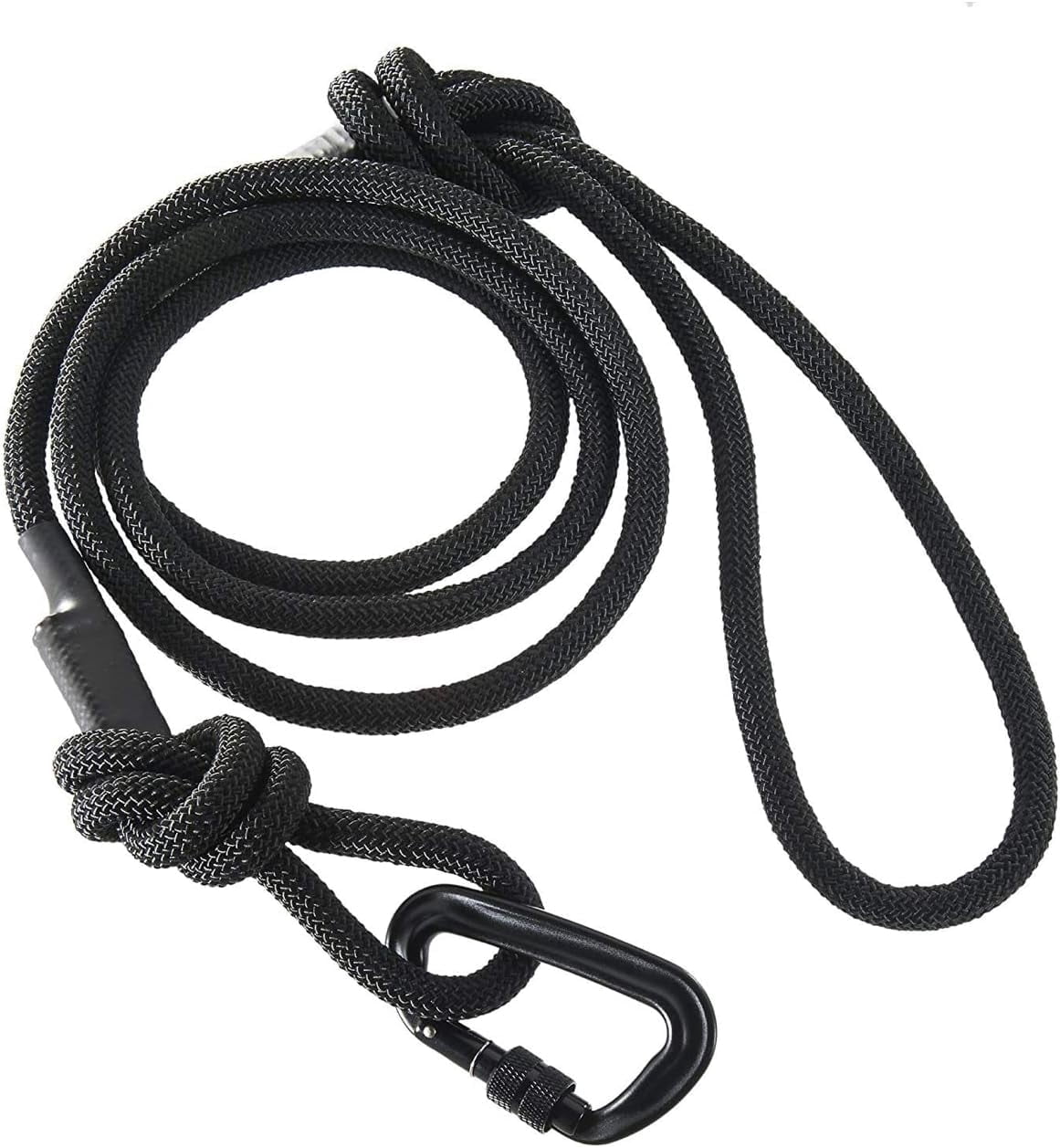 Adventure Pro Leash Climbing Rope and Carabiner Dog Leash | 6ft / Black