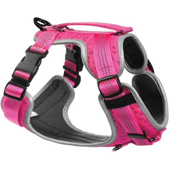 Embark Sports Dog Harness, Dog Harness for Medium Dogs No Pull with Light and Breathable Design - No Pull Dog Harness with Handle for Control. Easy On and Off, Size Adjustable, Non Choke Pink Vest