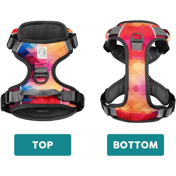 Embark Urban Dog Harness with Sierra Leash with Leash Clips, 6 feet of Leash Length, Adjustable, Soft & Padded for Comfort, No Chafing, rubbing or discomfort for Your Dog (Large)