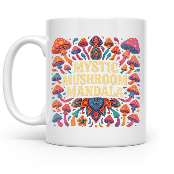 Psychedelic Journey 11 oz Coffee Mug - For Boho Decor Lovers White Ceramic Gift