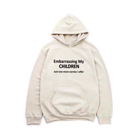 Embarrassing My Children Funny Parent Mom Dad Service Humor Joke Graphic Hoodie, for men & women, up to size 5XL