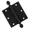 thumbnail image 1 of Embassy 3.5” x 3.5” Ball Bearing Door Hinge Heavy Duty Hinges Matte Black with Acorn Tips, 1 of 9