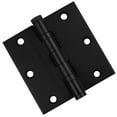 thumbnail image 1 of Embassy 3.5” x 3.5” Ball Bearing Door Hinge Heavy Duty Hinges Matte Black with Flat Tips, 1 of 9