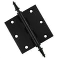 thumbnail image 1 of Embassy 3.5” x 3.5” Ball Bearing Door Hinge Heavy Duty Hinges Matte Black with Steeple Tips, 1 of 9