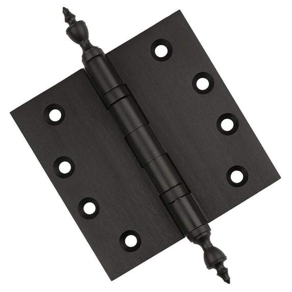 Embassy 3.5” x 3.5” Ball Bearing Door Hinge Heavy Duty Hinges Oil Rubbed Bronze with Urn Tips