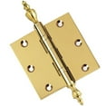 thumbnail image 1 of Embassy 3.5” x 3.5” Ball Bearing Door Hinge Heavy Duty Hinges Polished Brass with Urn Tips, 1 of 9
