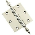 thumbnail image 1 of Embassy 3.5” x 3.5” Door Hinge Heavy Duty Hinges Polished Nickel Finish with Urn Finials, 1 of 9