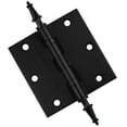 thumbnail image 1 of Embassy 3” x 3” Ball Bearing Door Hinge Heavy Duty Hinges Matte Black with Steeple Tips, 1 of 9