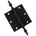 thumbnail image 1 of Embassy 3” x 3” Ball Bearing Door Hinge Heavy Duty Hinges Matte Black with Urn Tips, 1 of 9