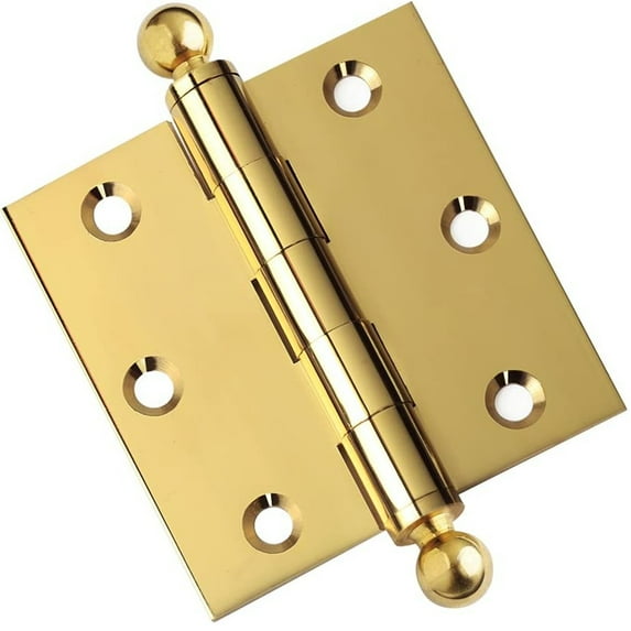 Embassy 3” x 3” Ball Bearing Door Hinge Heavy Duty Hinges Polished Brass with Ball Tips
