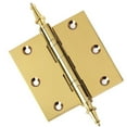 thumbnail image 1 of Embassy 3” x 3” Ball Bearing Door Hinge Heavy Duty Hinges Polished Brass with Steeple Tips, 1 of 9