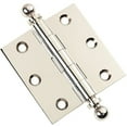 thumbnail image 1 of Embassy 3” x 3” Door Hinge Heavy Duty Hinges Polished Nickel Finish with Ball Finials, 1 of 9