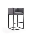 thumbnail image 1 of Manhattan Comfort Embassy 29" Faux Leather Barstool in Gray & Black, 1 of 2