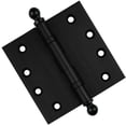 thumbnail image 1 of Embassy 4” x 4” Ball Bearing Door Hinge Heavy Duty Hinges Matte Black with Ball Tips, 1 of 9