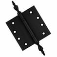 thumbnail image 1 of Embassy 4” x 4” Ball Bearing Door Hinge Heavy Duty Hinges Matte Black with Urn Tips, 1 of 9