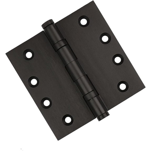 Embassy Door Hinge Solid Brass - 4 x 4 Inch, Heavy Duty, Oil Rubbed Bronze, Ball Bearings, Rust Resistant Pin, Architectural Designer Grade, Home Improvement, 2 Pack