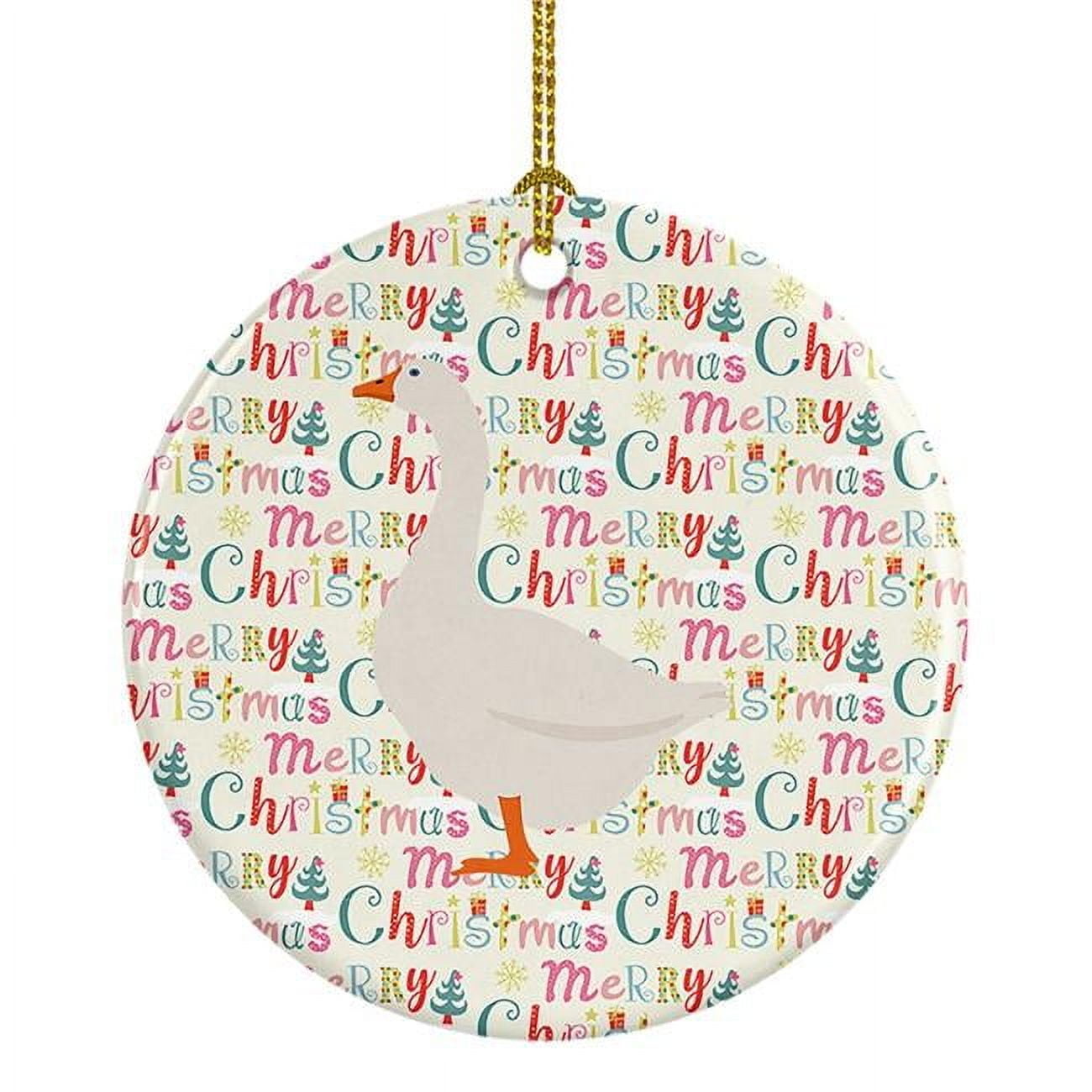 Embden Goose Christmas Ceramic Ornament 2.8 in x 2.8 in