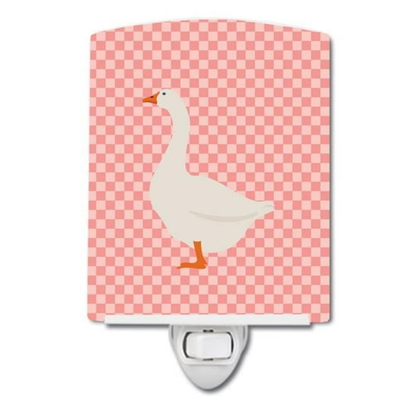 Embden Goose Pink Check Ceramic Night Light