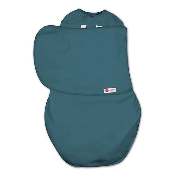 emb 2-Way Starter Baby Swaddle, Newborn Swaddle Sack, Zip, Hook & Loop Baby Wrap, Hip Healthy, Infant, 6-14 lbs, 0-3 Months - Spruce