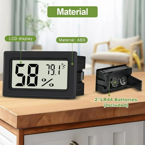 Embedded Electronic Temperature and Humidity Meter, Crawling Hall Thermometer, Pet Temperature and Humidity Meter(1.9Inch,6PCS)