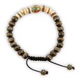 thumbnail image 1 of Embedded Medicine Healing Bracelet Multi-Bead Spacer Bangle Adjustable Wrist Mala (Black/White), 1 of 6