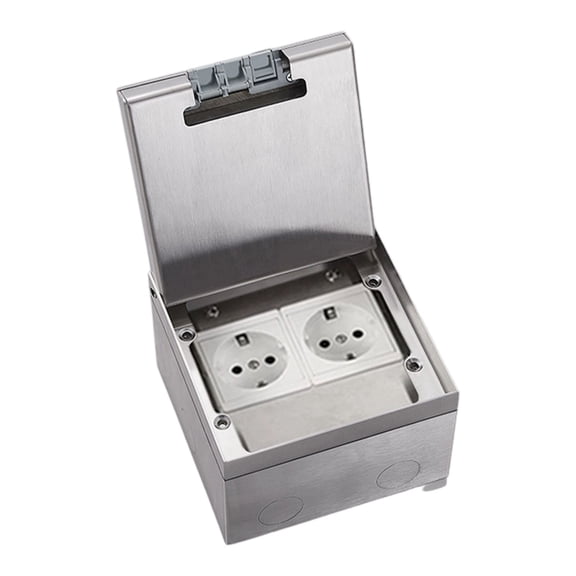 Embedded Stainless Steels Marble Floor Socket Box Waterproof Flat Floor Concealed Socket for Home and Office Use