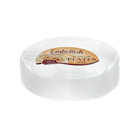 Embellish 6" Clear Plastic Scroll Cake Plates *Case of 120*