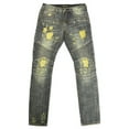 thumbnail image 1 of Embellish Lincoln Biker Denim Stone Wash Blue Biker Jeans, 1 of 1