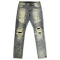 thumbnail image 1 of Embellish Maverick Splatter Biker Denim Jeans Stone Wash Bleach Blue, 1 of 1