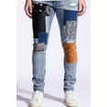 thumbnail image 1 of Embellish NYC Men's Rip & Repair Patchwork Distressed Skinny Fit Denim Jeans (30, Blue Stonewash), 1 of 3