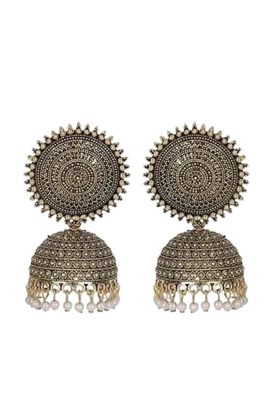 Embellished Jhumka Earrings, Traditional Indian Jewellery