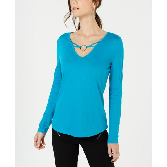 Embellished V Neck Top Caribbean XL